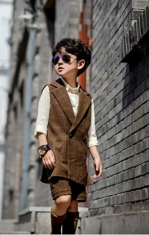 儿童服装男 秋冬装_3-4岁宝宝英伦风影楼写真照影楼拍照男童春秋冬装