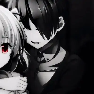 黑白红眼睛动漫情头_情侣头像_我要个性网