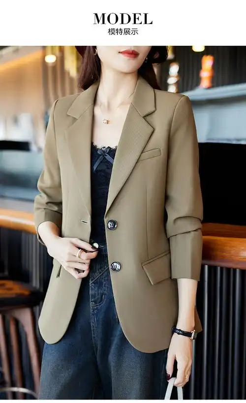 2024春夏新款女装时尚小西装修身百搭显瘦通勤休闲外套 - 17网