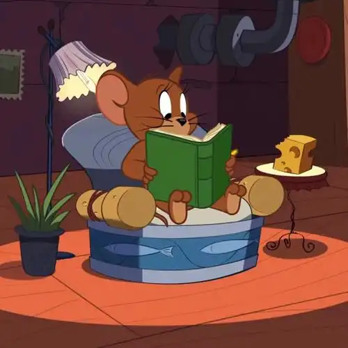 谁能拒绝一个认真读书的小杰瑞呢#头像  #猫和老鼠  #猫和老鼠头像