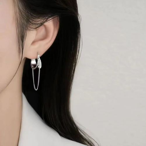 s925银几何三角气质长款流苏耳环今年流行耳环女耳饰新款2023高级