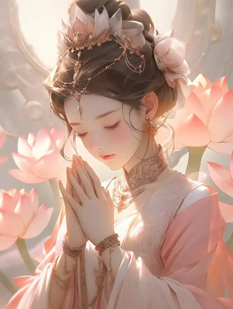 古风壁纸|荷花仙子许愿头像|佛系女孩头像.#创作灵感 #夏日 - 抖音