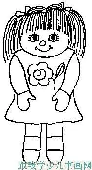 简笔画简单可爱胖女孩