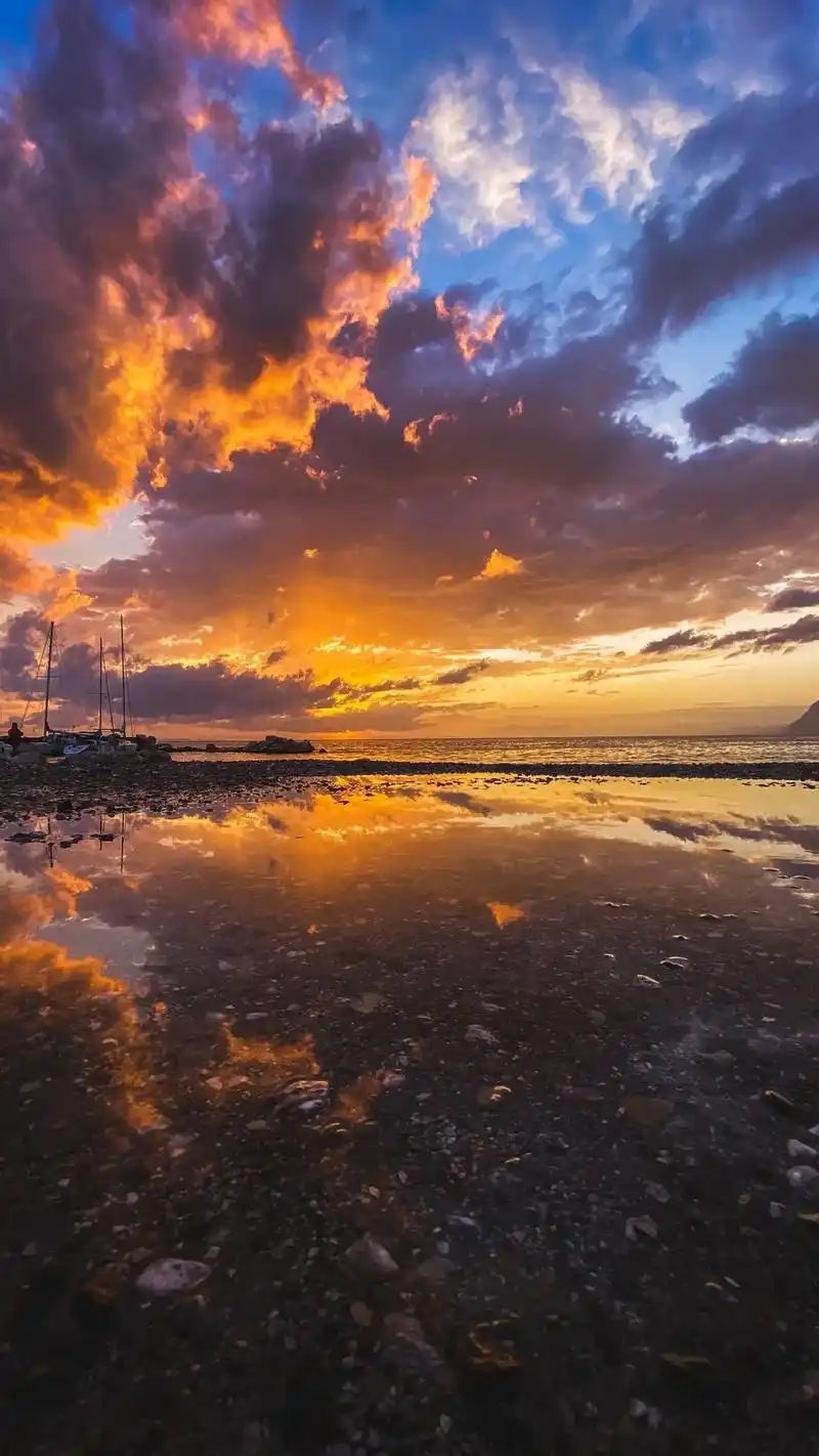 高清壁纸 #落日余晖映晚霞一抹夕阳美 - 抖音