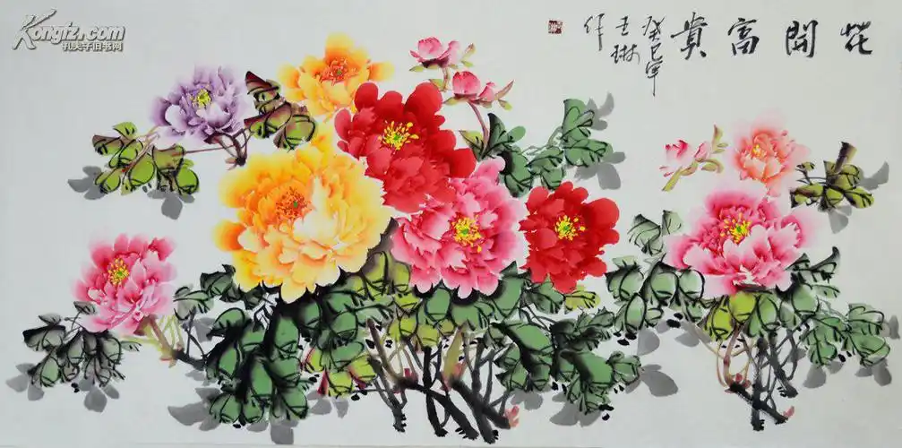 四尺整张牡丹画作品《花开富贵》1248 拍品编号:17814143