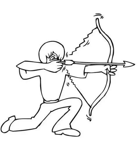 8个弓箭手儿童卡通画弓箭手简笔画怎么画步骤教程