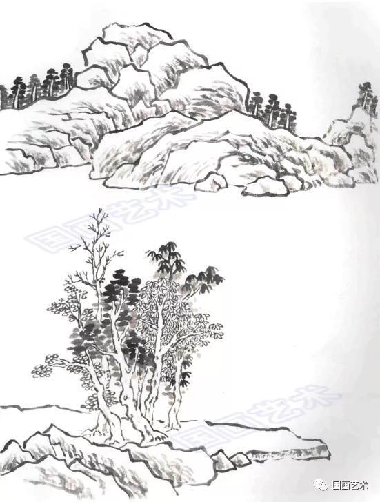 图文教程:山水各种画法范画步骤