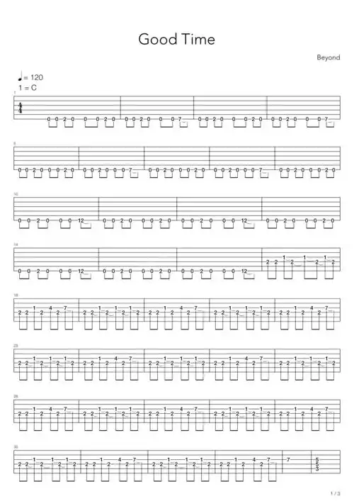 beyondgoodtime吉他谱